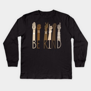 Be Kind Sign Language Kids Long Sleeve T-Shirt